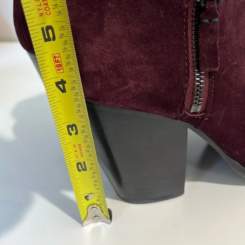 Rag & Bone‎ Women's Burgundy Margot Suede Leather Ankle Boots Sz 8.5 Zippers